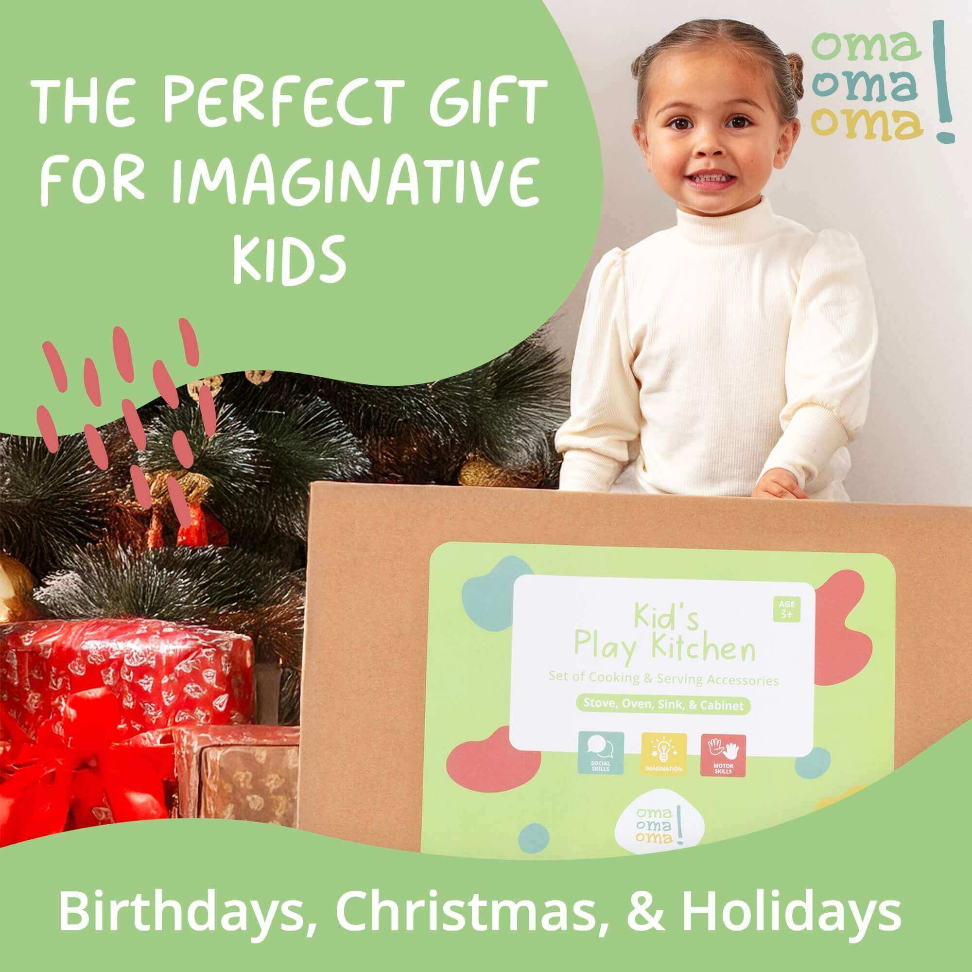 OmaOmaOma! Montessori Educational Wooden Toys for Kids - Wholesale Toy Set - Kids - Wooden Play Kitchen Set - Montessori Pretend Cooking 22pc Ages 3+4