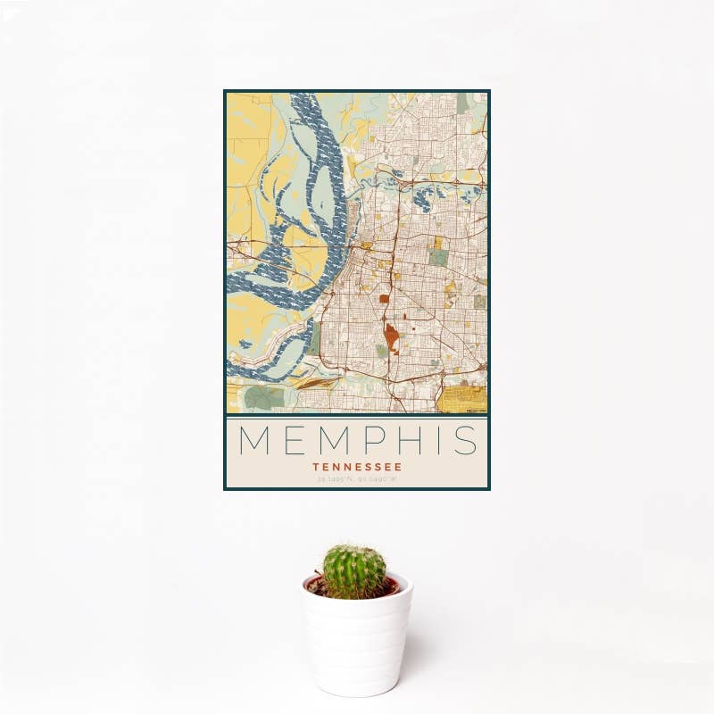 JACE.design - Wholesale Art Print - Memphis TN Map Print Woodblock0