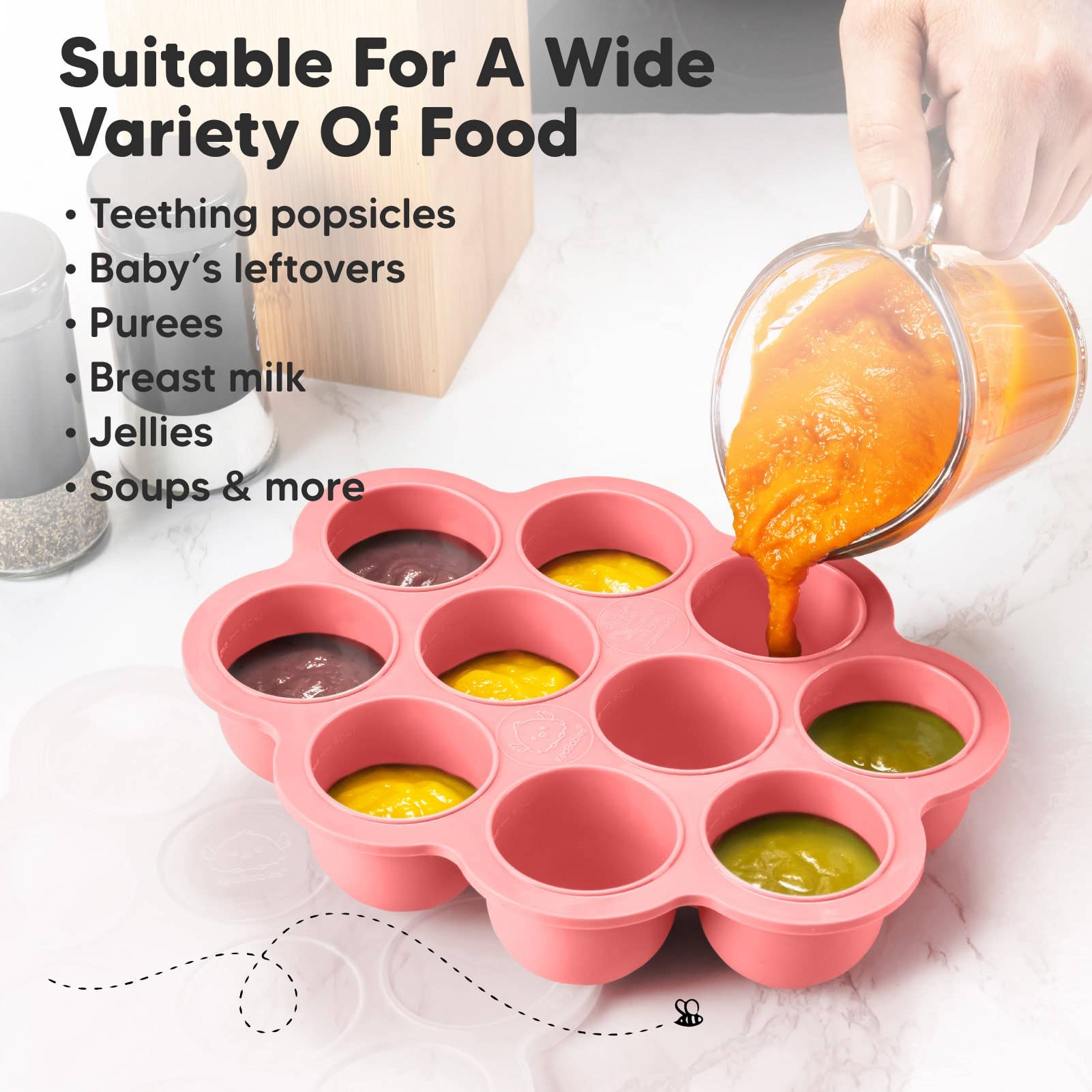 Blossom 2oz x 10 Pods Prep Silicone Baby Food Freezer Tray with Lid for wholesale on Faire6