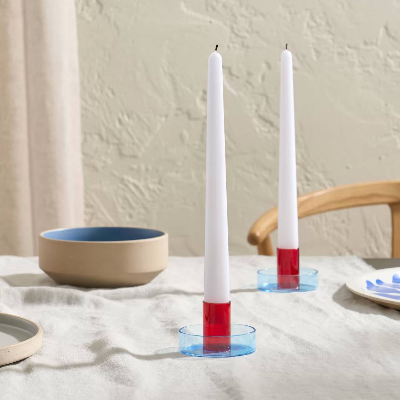 Block Design - Wholesale Candle Holder - Duo Tone Glass Candle Holder8