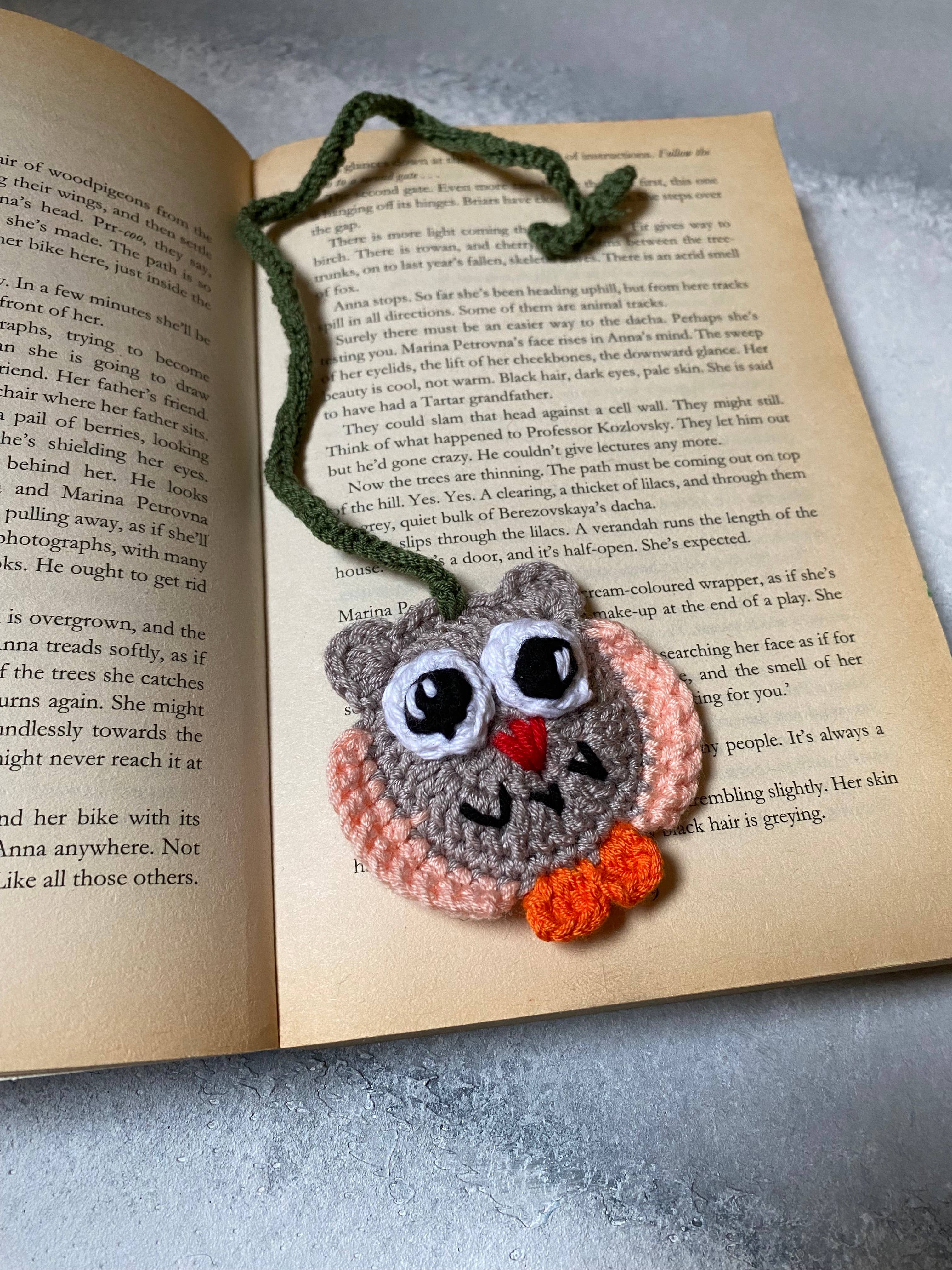 Honey Art and Nature – Marcador por atacado – Marcador de livros de coruja crochet, acessórios de cordas para animais, Han8