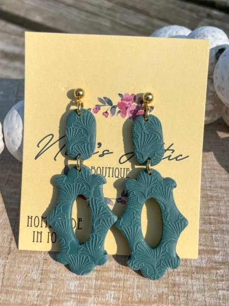 Clay 2-piece teal moroccan drop for wholesale by Nina’s Attic