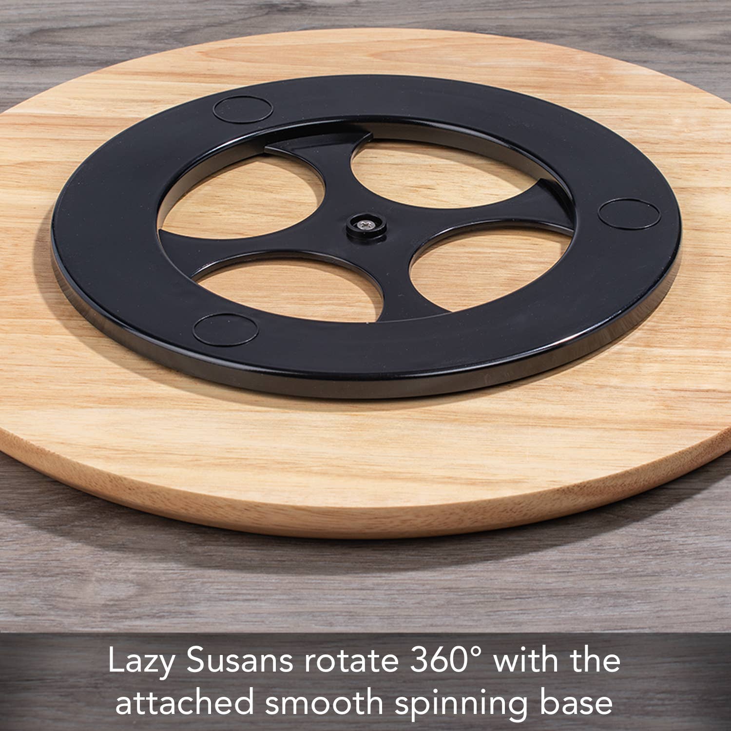 CounterArt/Highland Home/Thirstystone - Wholesale Lazy Susan - "White & Blue Tile" Rubber Wood Lazy Susan Turntable 14"3
