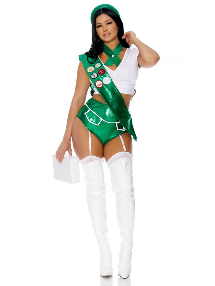 Green Scout's Honor Sexy Girl Scout Costume for wholesale on Faire4