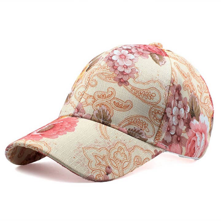 ACCITY - Wholesale Baseball Cap - Women's - Breathable Floral Sun Hat Sweat-Baseball Cap_CWAH0955