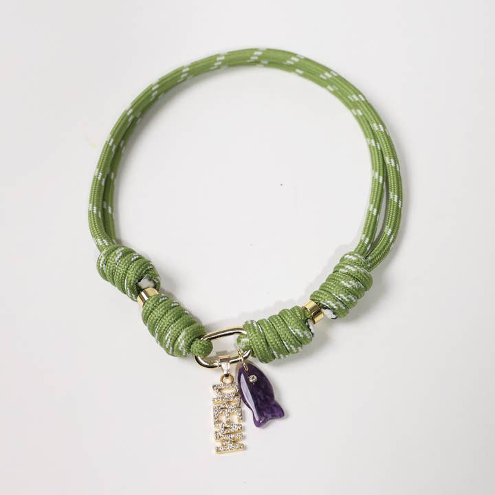 Paracord Safari Ketting met Droom Paarse Vis voor wholesale door Pop Ups Brand