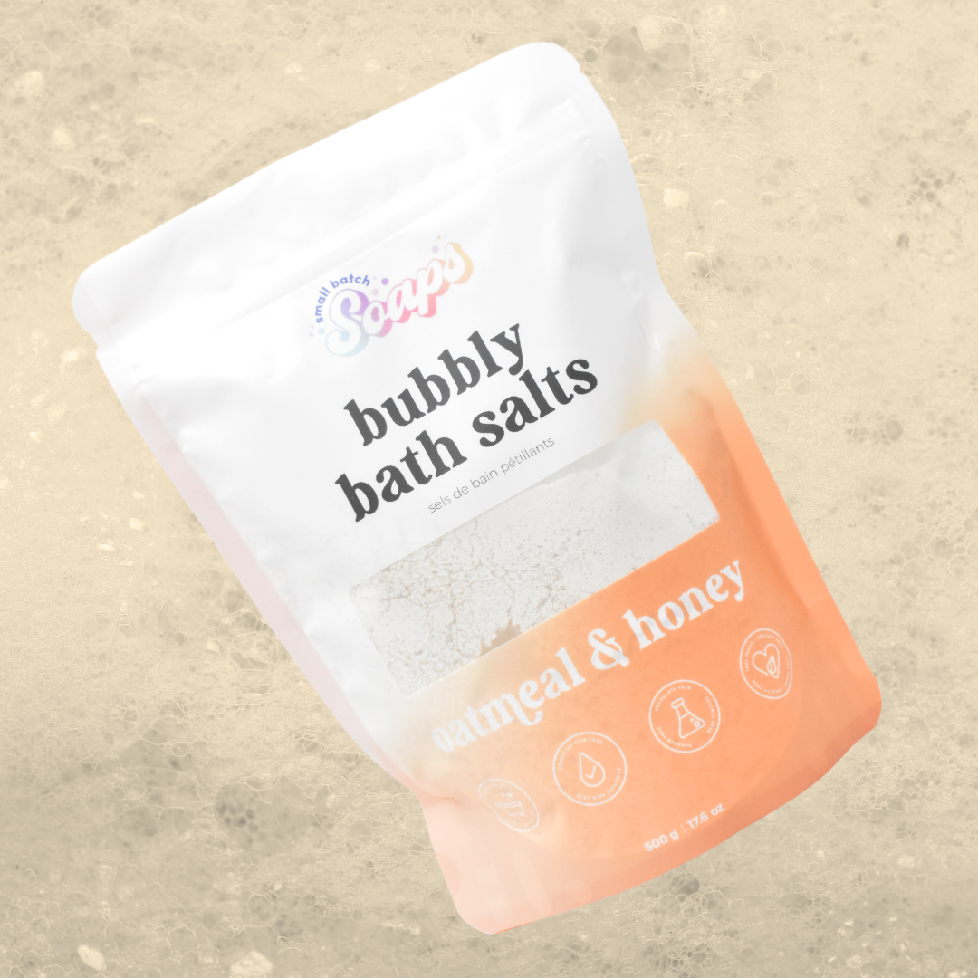 Small Batch Soaps - Wholesale Bath Salts - Oatmeal & Honey Bubbly Bath Salts1