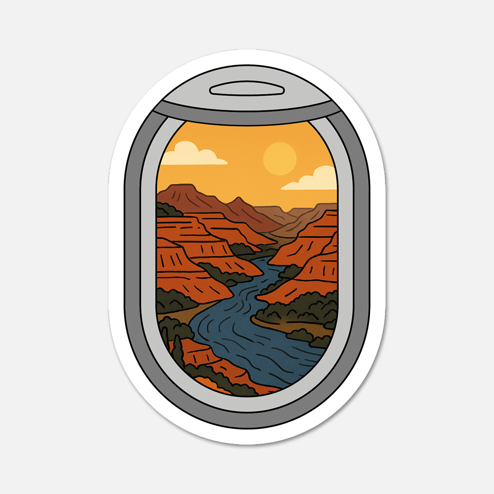 Footnotes - Wholesale Sticker - Airplane Window Grand Canyon Travel Sticker0