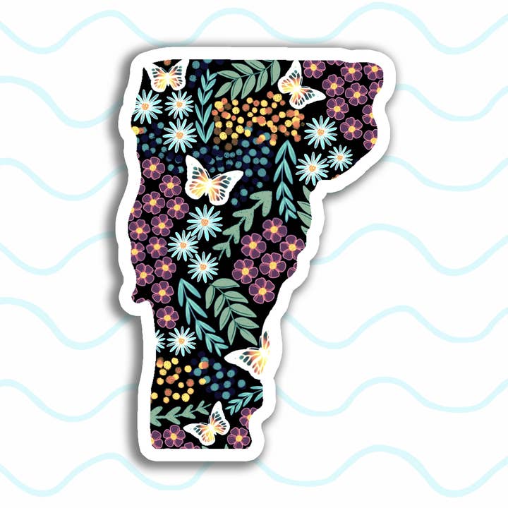 Vermont Floral State Sticker for engroshandel hos Eve's Art Shop
