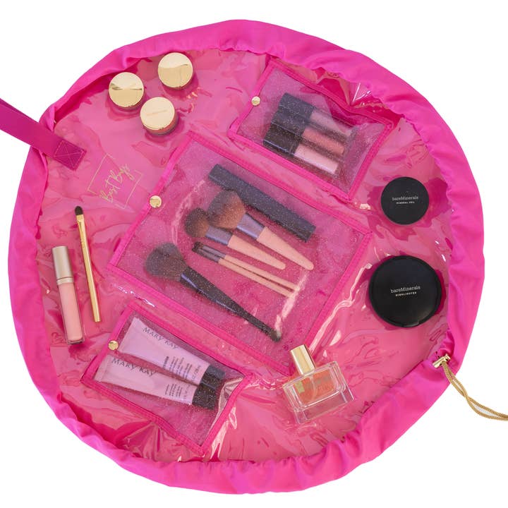 Best Bags - Venta al por mayor Bolsa para maquillaje - Bolsa de maquillaje acolchada con cordón plano, organizador de cosméticos 7