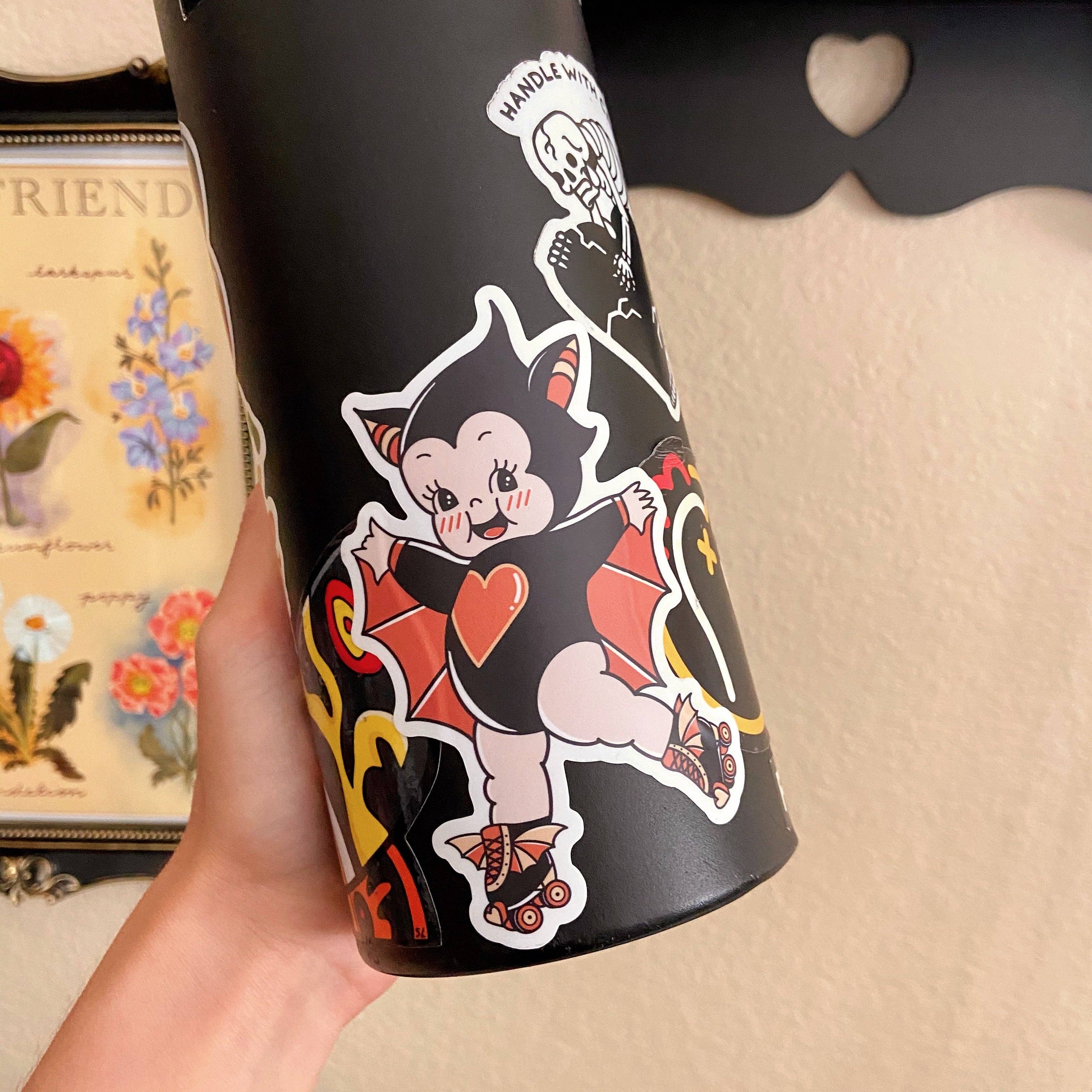 Mestiza Makes - Wholesale Sticker - Bat Rollerskating Kewpie Sticker0