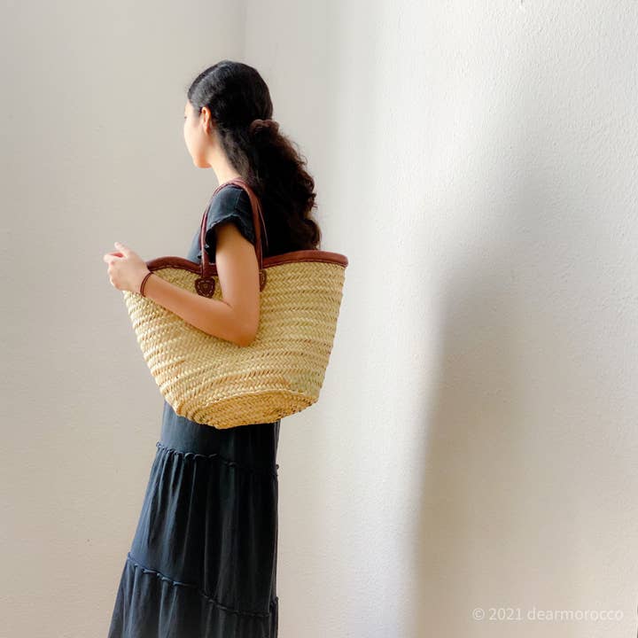 dear Morocco - Wholesale Beach Bag - French market basket // Moroccan bag / with leather handle5