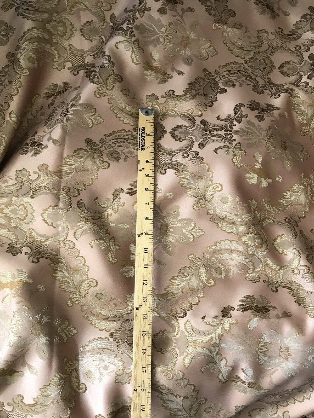 Fancy Styles Fabric – wholesale Fabric – 110” Wide- SALE! Prince Lucas Designer Brocade Jacquard Fabric- Antique Pink Gold- Damask7