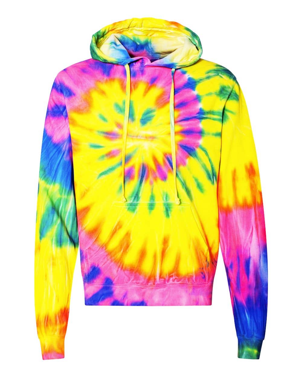 Lucky Avocado - Wholesale Hoodie - Women's - Multi-Color Spiral Hooded Tie-Dyed Sweatshirt0