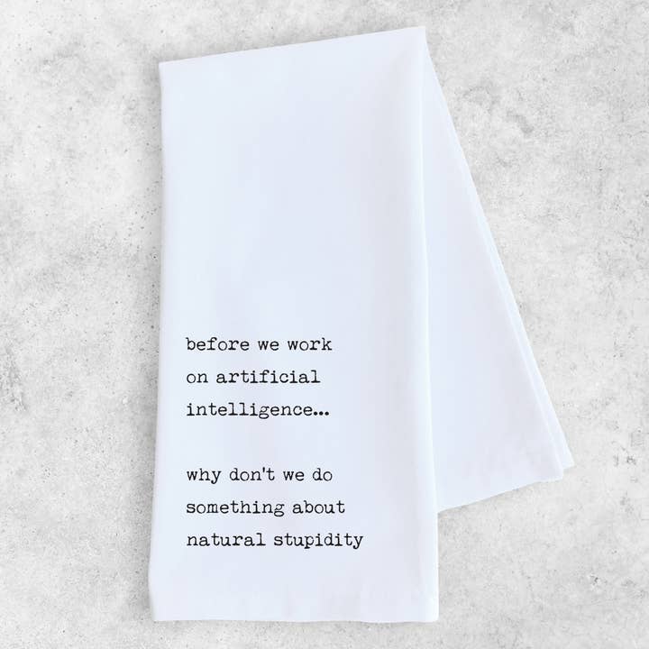 Artificial Intelligence - Organic Cotton Tea Towel for wholesale by DEV D + CO.