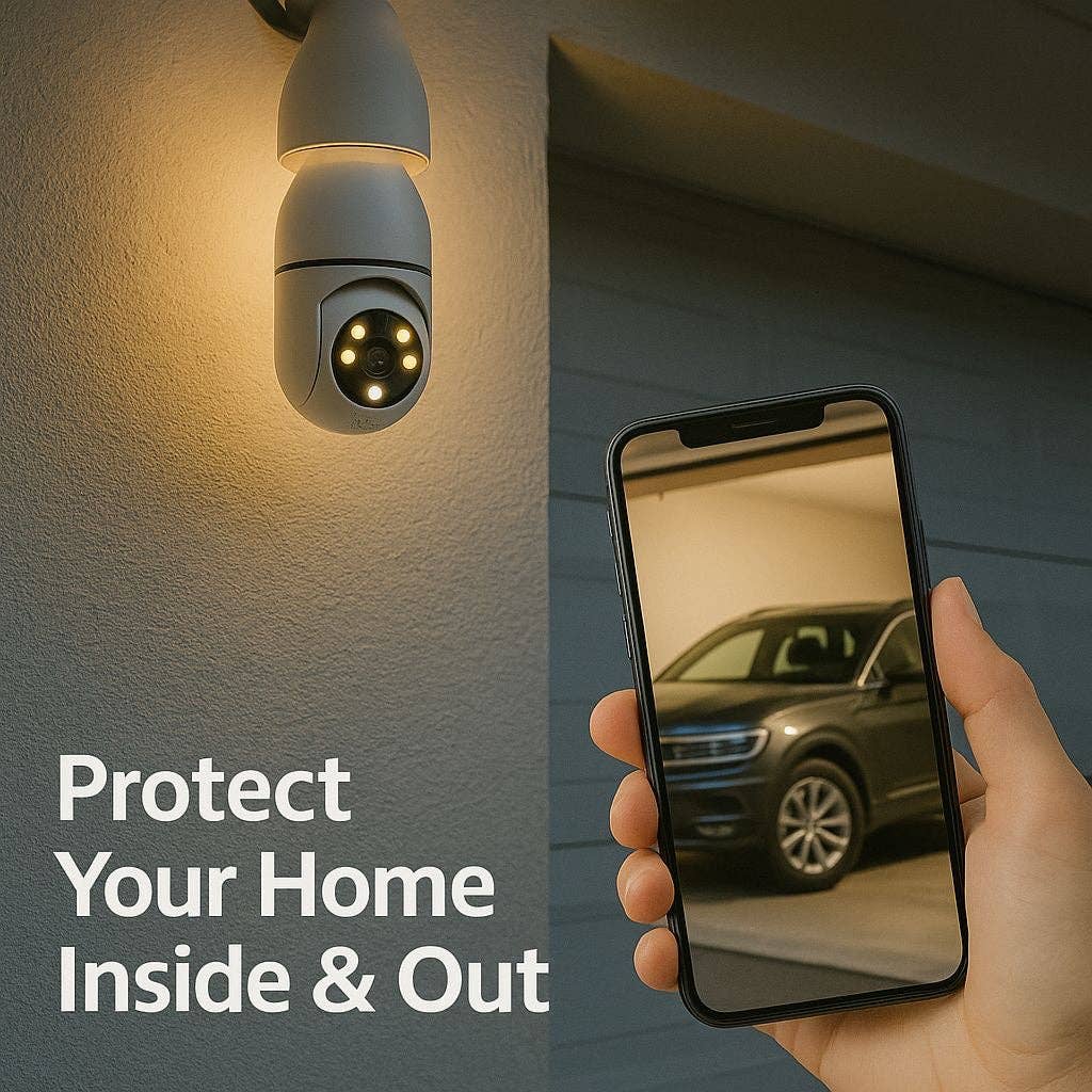 Krediz - Wholesale Small/Handheld Appliance - 5G WiFi Bulb E27 Security Camera – 1080P HD, Full-Color Night Vision, Motion Detection, Auto Tracking, Two-Way Audio, Indoor Smart Surveillance with 16GB/32GB/64GB Storage6