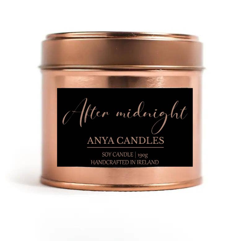 Anya Candles - Wholesale Travel Candles - After Midnight (dupe of YSL Black Opium) - rose gold candle