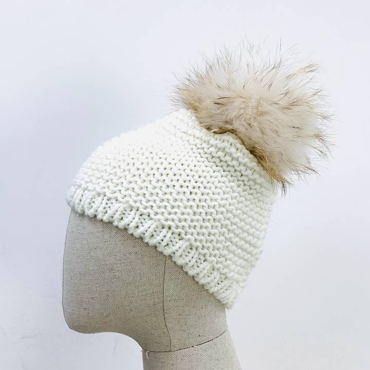 MILANO AMOUR - Wholesale Beanie - Women's - HAT WOOL BEANIE WITH REAL FUR POM POM16