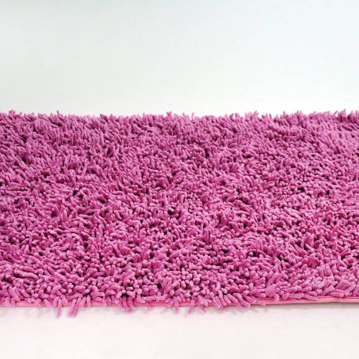 Tache Cotton Chenille Hot Pink Shag Area / Bathroom Rug (MATP) for wholesale by Tache Home Fashion