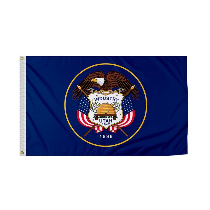 AGAS Utah State Flag 6x10 ft - Printed 200D Nylon for wholesale by AGAS MFG INC