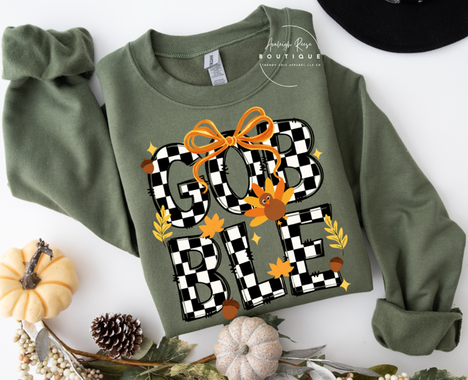 Trendy Chic Apparel LLC - Wholesale Graphic Sweatshirt - Women's - Gobble Checkered Sweatshirts & T-Shirts 3