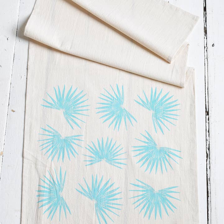 Hearth and Harrow – wholesale Tea towel – Fan Palm Tea Towel - Organic Cotton - Mint Green - Plants