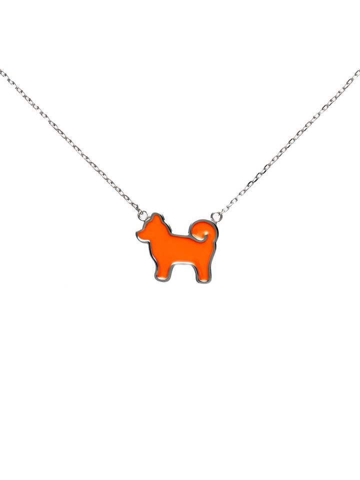 "My Precious" Shiba Dog Pendant In 925 Sterling Silver - Iconic Orange for wholesale by SHIBA & Co