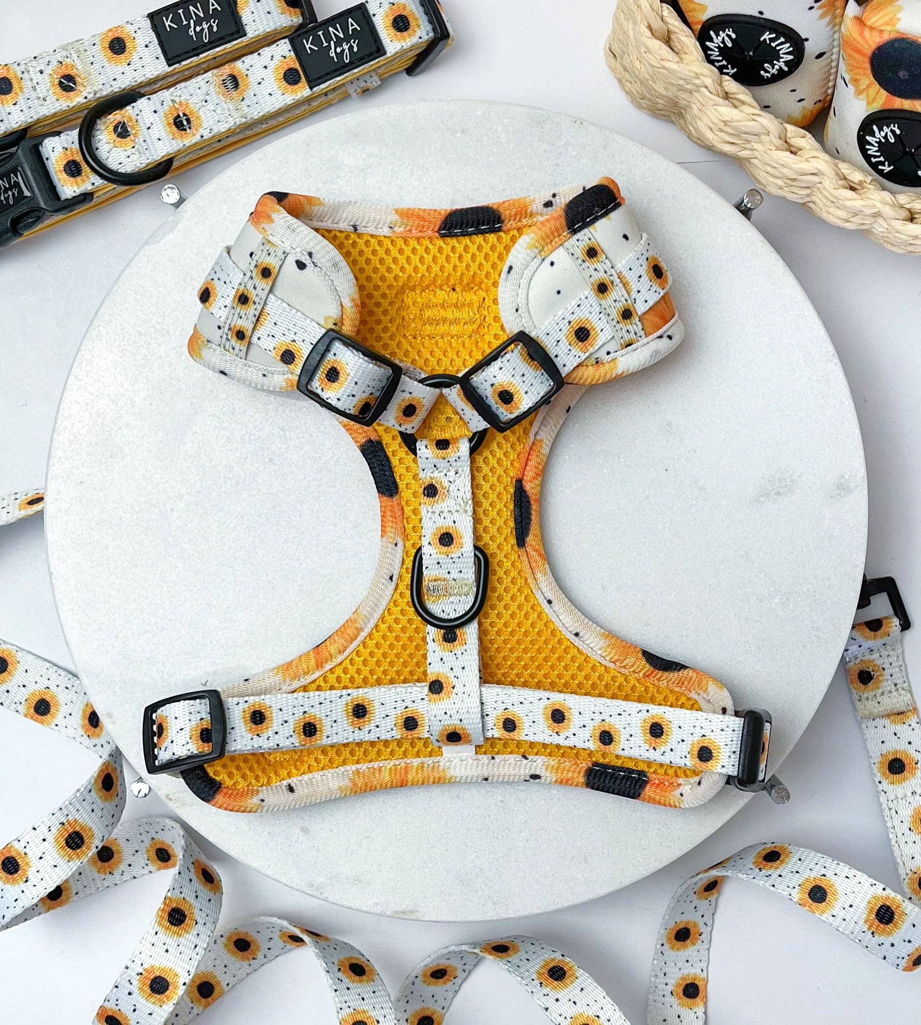 Kina Dogs - Wholesale Pet Harness - Dog - ADJUSTABLE HARNESS - SUNFLOWERS1