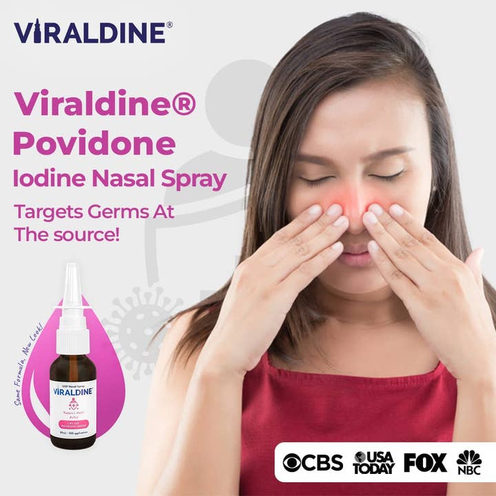 Viraldine - Wholesale Nasal Care - Viraldine 1.5% Povidone-Iodine Nasal Spray Allergy Cold Flu6