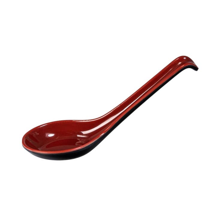 Cucchiaio in Melamina Rosso Nero da 6,5 Pollici (10/400) per la vendita all'ingrosso da parte di Urban Tokyo
