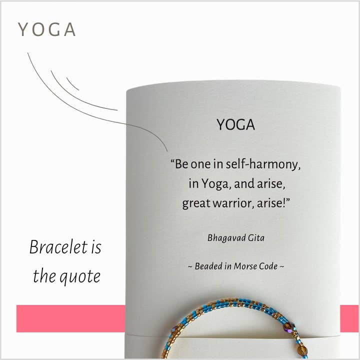 YOGA- Wees een van de -
Spiritueel citaat in morsecode voor wholesale door Wear a Touch of Spirit