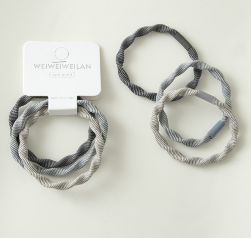 XO Fashion - Wholesale Hair Tie - O3029 High Elasticity Rubber Bands With Wave pattern-3/pk0