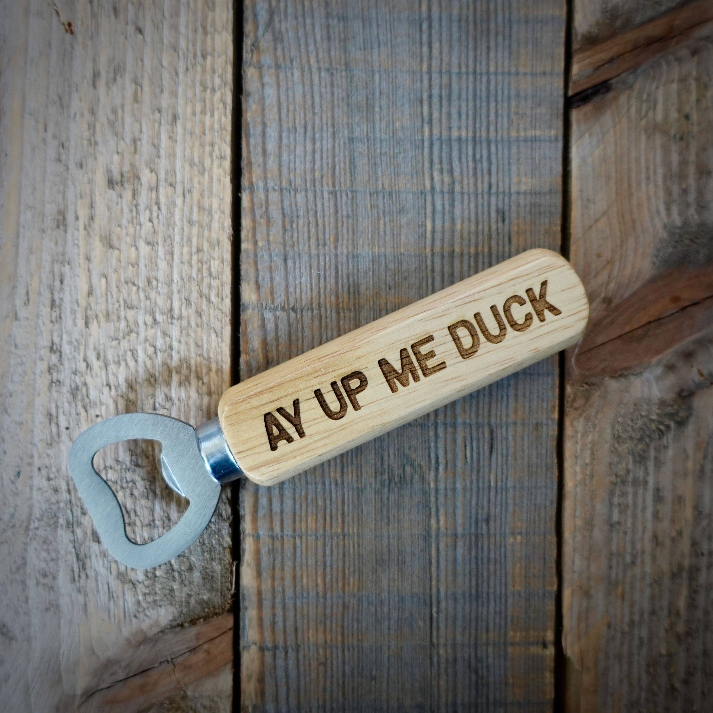 EllieBeanPrints - Wholesale Bottle/Wine Opener - Derbyshire Midlands Dialect Wooden Handle Bottle Openers1
