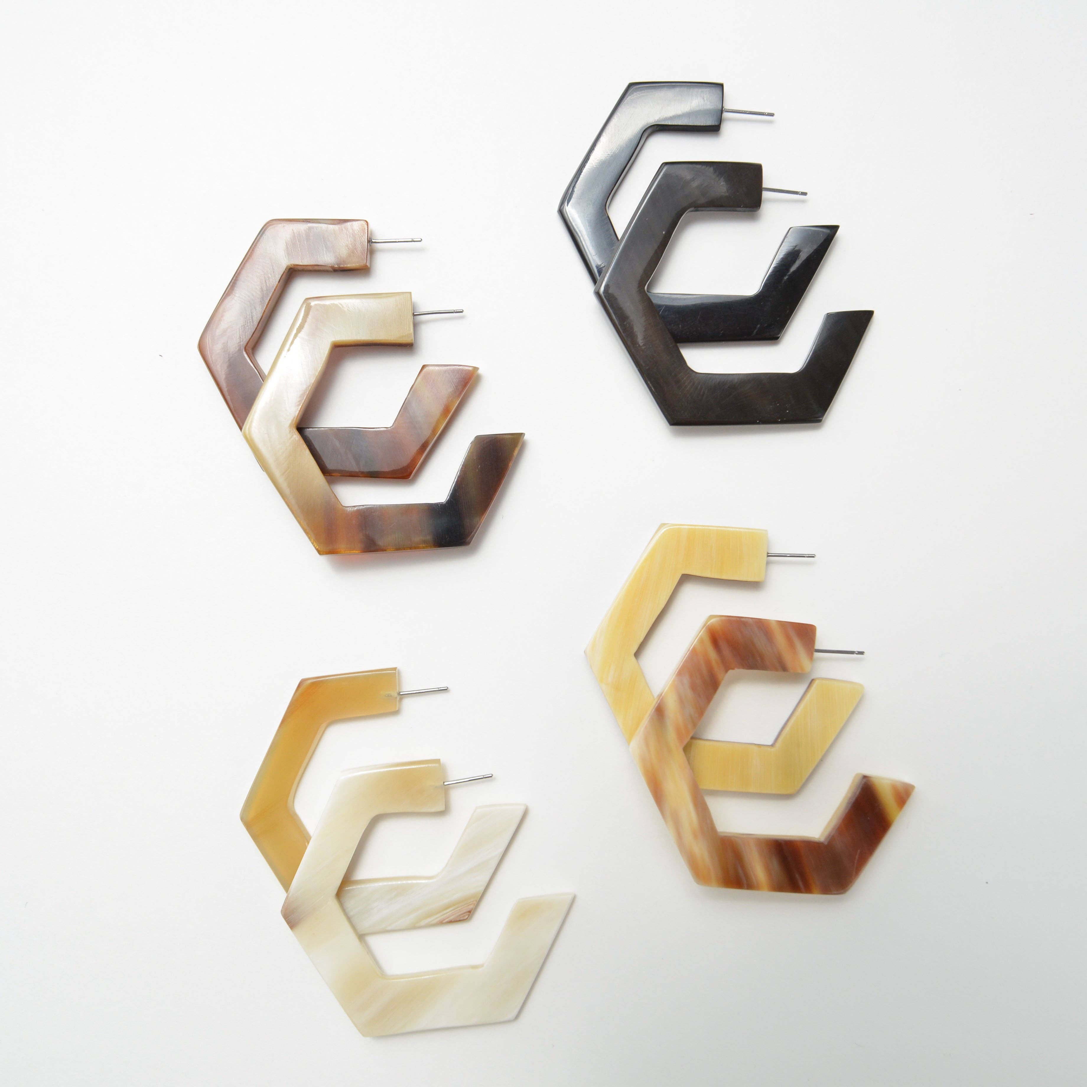 MAADILI COLLECTIVE – wholesale Hoop earrings – Honeycomb Hoop Earrings2