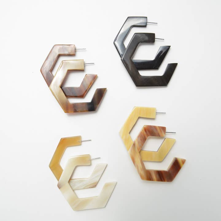 MAADILI COLLECTIVE – wholesale Hoop earrings – Honeycomb Hoop Earrings2