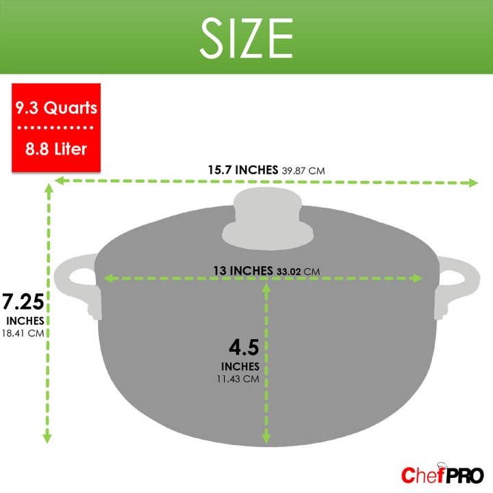 ShopBobbys - Wholesale Cooking Pot - Chef PRO Commercial Grade Aluminum Caldero Stock Pot, 9.3 Quarts