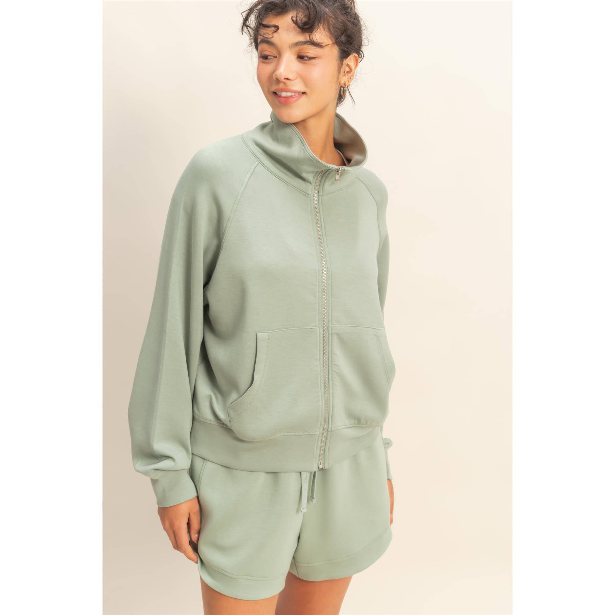 HYFVE – wholesale Jacket – Women's – Double Knit High Neck Long Sleeve Zippered Jacket26