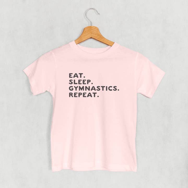 Ivy + Cloth - Wholesale Screen Printed T-Shirt - Kids - Eat Sleep Gymnastics Repeat (Kids)
