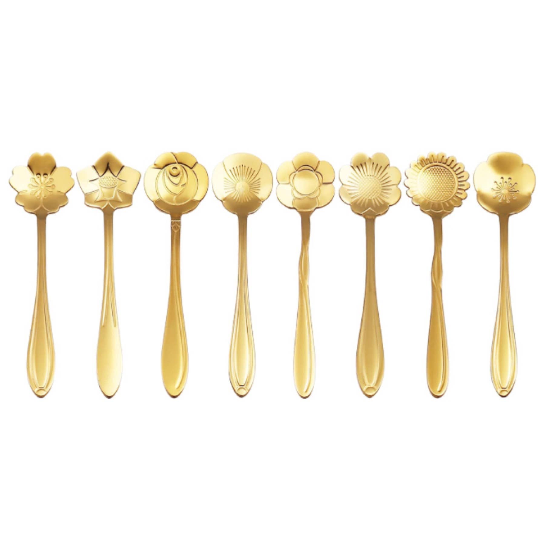 Broken Record Boutique - Wholesale Kitchen Spoon - "Wildflower" Gold Flower Spoons Coffee Tea Sugar Spoon Gift4