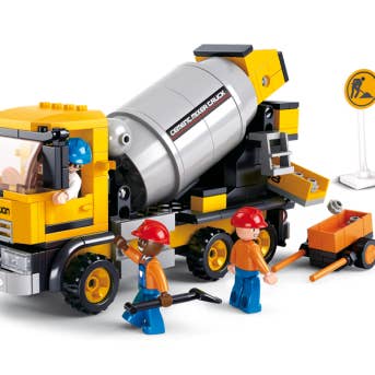 Texas Toy Distribution - Wholesale Bouwset - Kinderen - Bouw Cement Mixer Truck Building Brick Kit (296 stuks)1