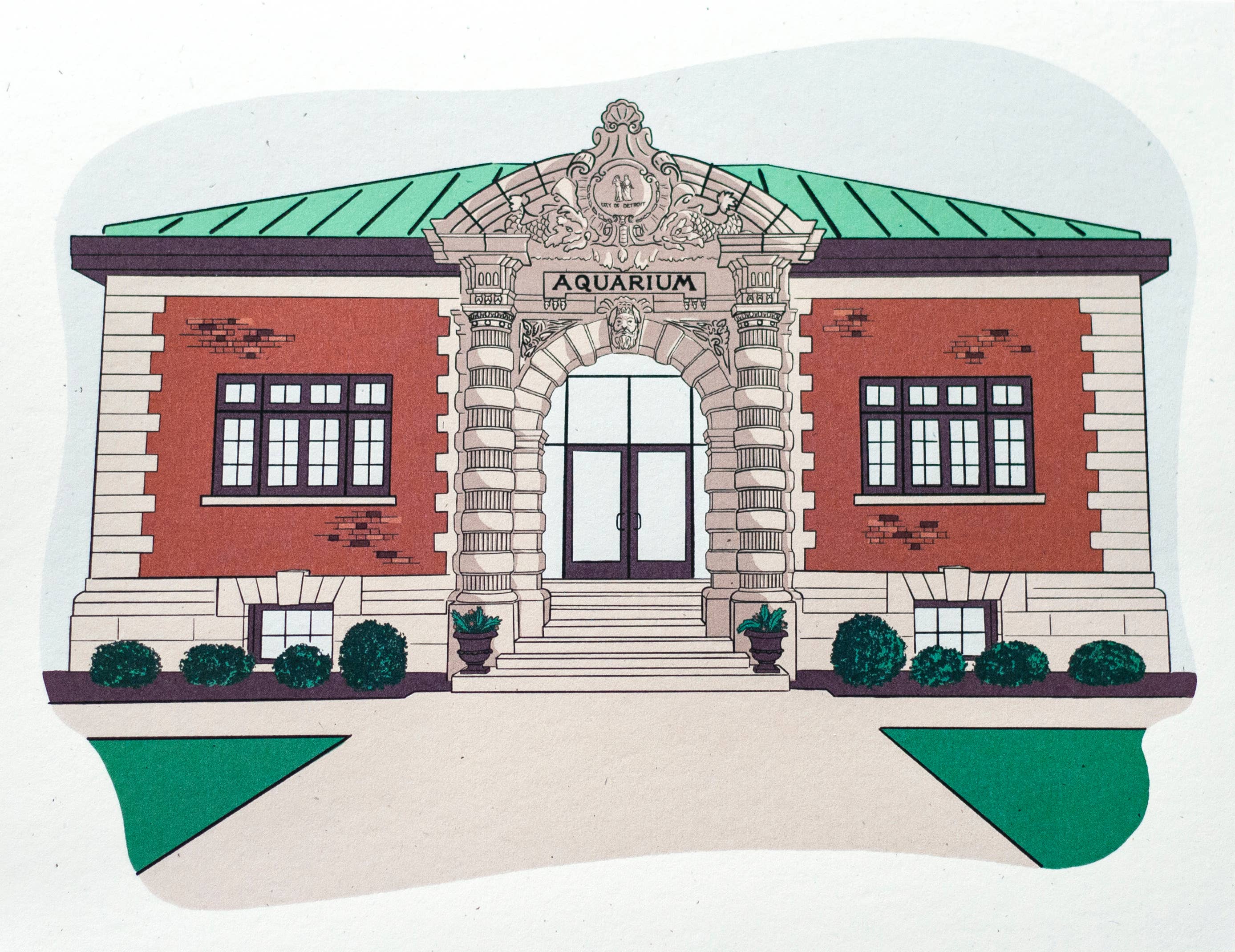 Telegram Print Co. - Wholesale Art Print - Detroit Belle Isle, Aquarium, 8x10 Print1