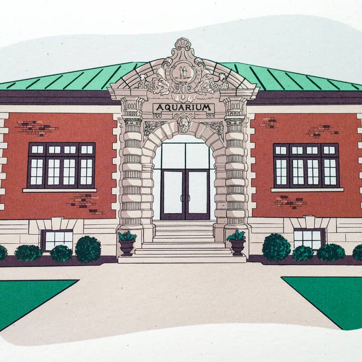 Telegram Print Co. - Wholesale Art Print - Detroit Belle Isle, Aquarium, 8x10 Print1