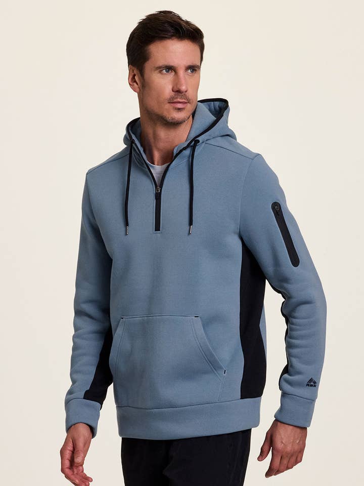 Felpa in pile con zip a quarto Prime Contrast per la vendita all'ingrosso da parte di RBX Active