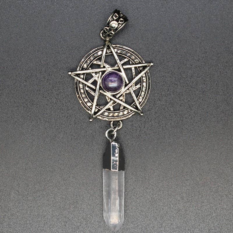 Mio Queena - Wholesale Spiritual Stone/Crystal - Stone & Crystal Pentagram Charm Pendant - CS1