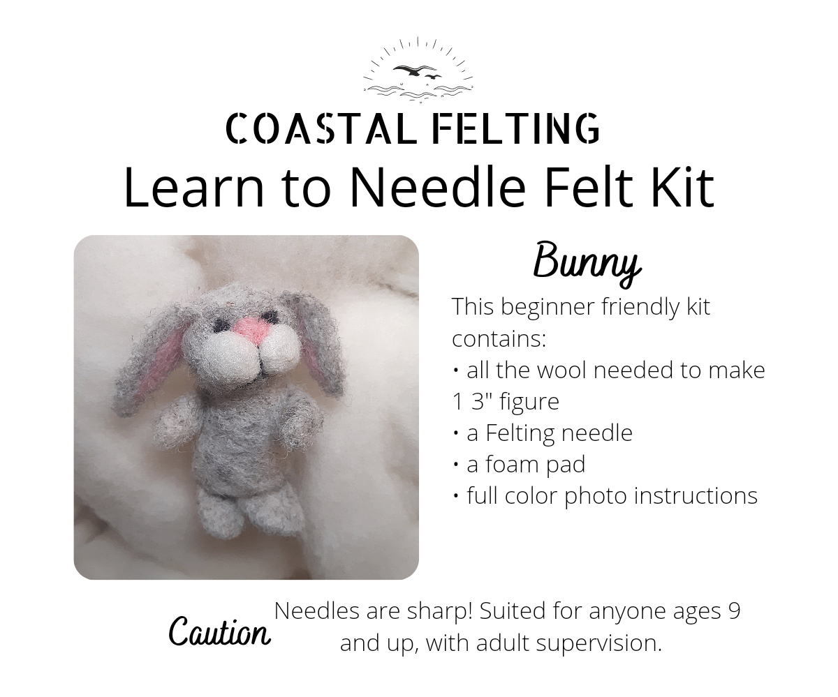 Coastal Felting - Wholesale Doe-het-zelf-knutselset - Leer naaldvilt een Bunny Kit, DIY Craft Kit1