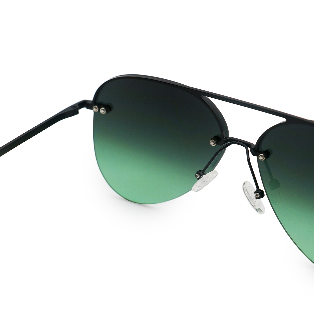 TOPFOXX - Wholesale Sunglasses - Women's - Smaller Megan 2 - Dark Green Metal Aviator Sunglasses5