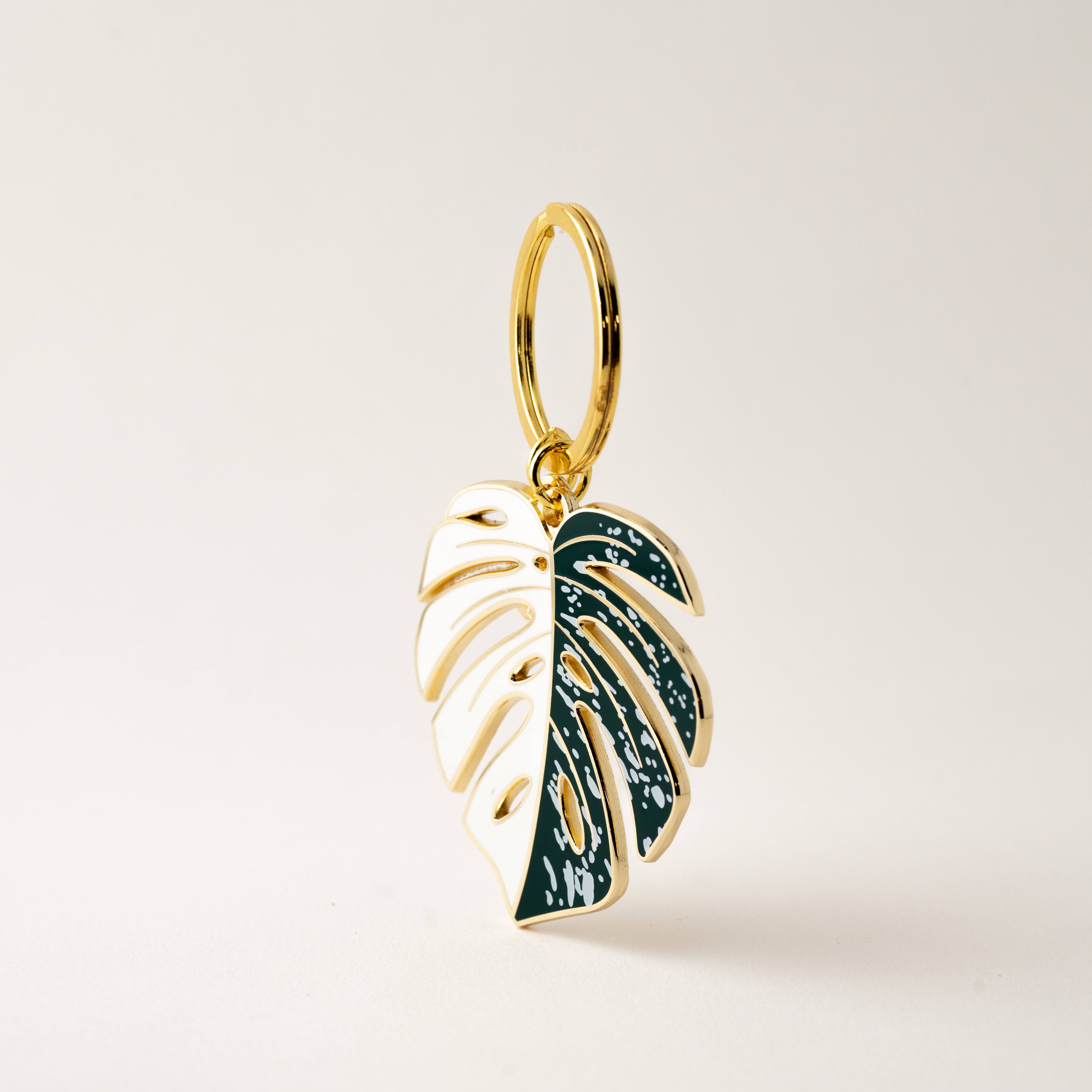Happily Plants - Wholesale Keychain - Unisex - Monstera Albo Keychain & Bag Charm, Plant Keychain Gifts
