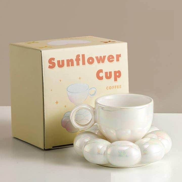 Homerely - Wholesale Coffee Mug - 200ml Ceramic Coffee Mug with Cloud Decorative Plate