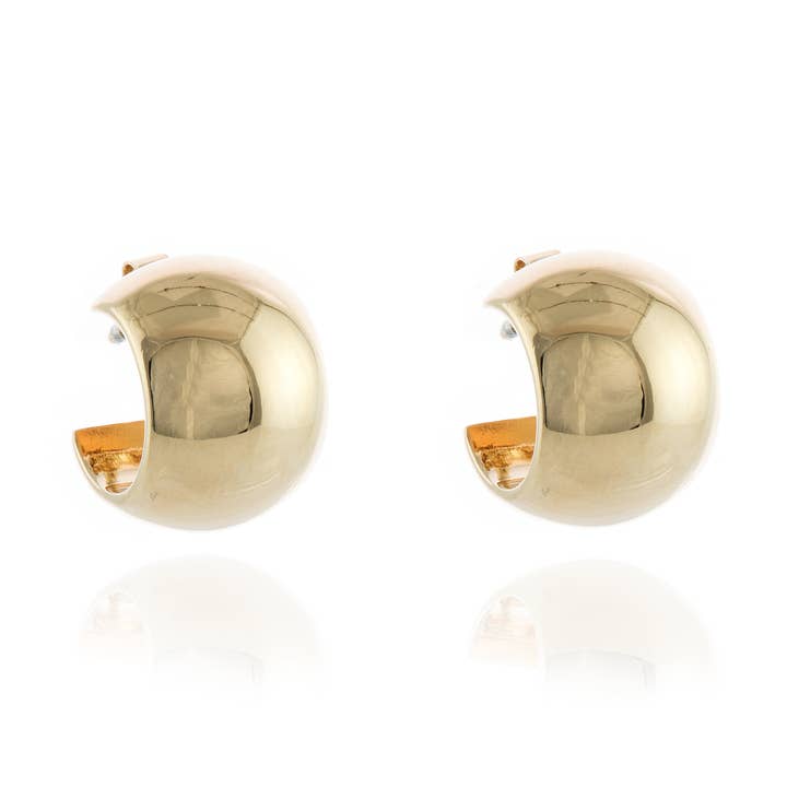 Cachet Willow - Orecchini a Cerchio, 15 mm, placcati in oro 18 carati per la vendita all'ingrosso da parte di Cachet London