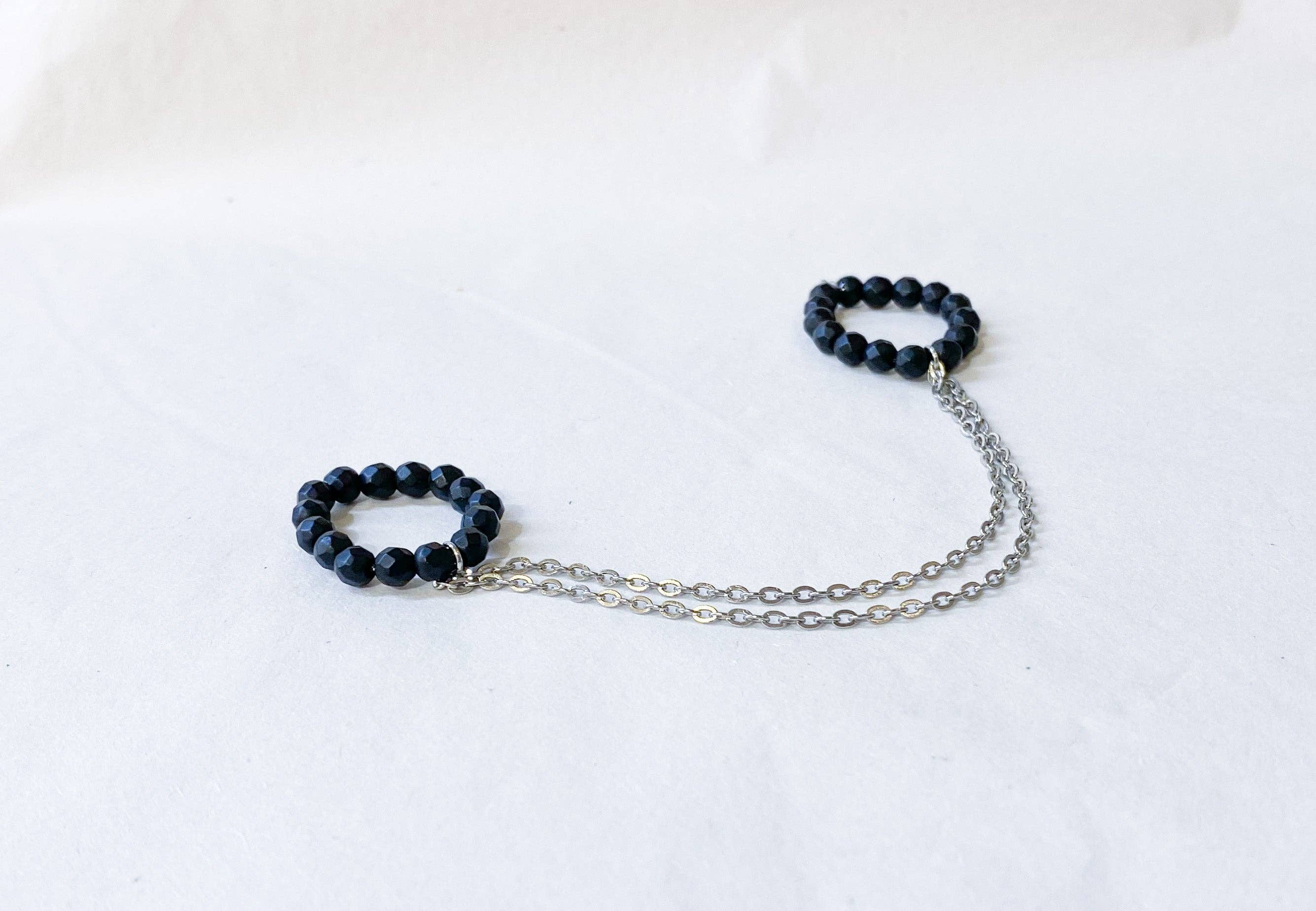 Irina Jewelry New York - Vendita all'ingrosso Anello midi/a fascia - Anello Double Noir7